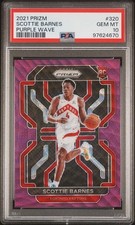 2021 PANINI PRIZM #320 SCOTTIE BARNES PURPLE WAVE ROOKIE PSA 10