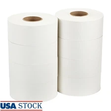 2-Ply Jumbo Roll Toilet Paper 1000ft 8 Rolls High Capacity Unperforated Tissue