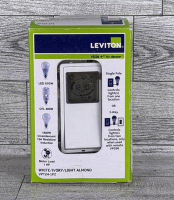 Leviton VPT24-1PZ Vizia + For Decora 24-Hour Programmable Timer White New In Box
