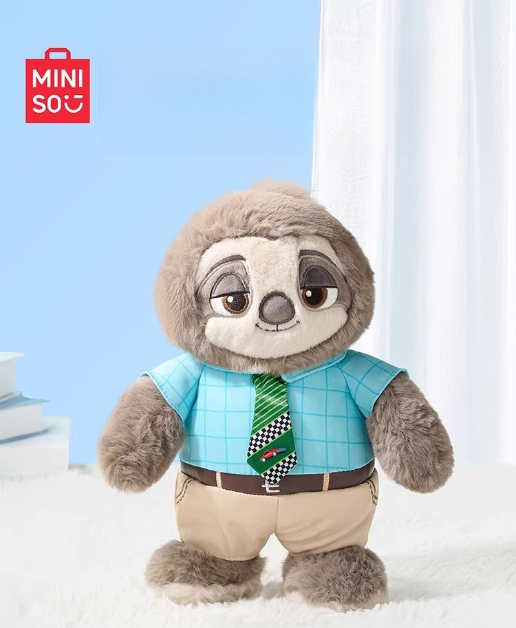 MINISO Disney Zootopia Flash the Cute Collectible Sloth Plush 27CM Doll Gift