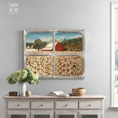 Top 03 Beautiful Barn In Cotton Field Farm Canvas Best Canvas Wall Art - Best...