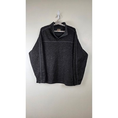 RedHead Pullover Mens XL Charcoal Gray Heathered Fleece Quarter Button Mock Neck