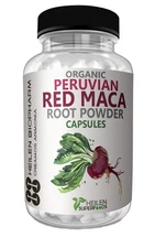 Heilen Biopharm Organic Peruvian Red Maca Root Powder Capsules, 180 Capsules