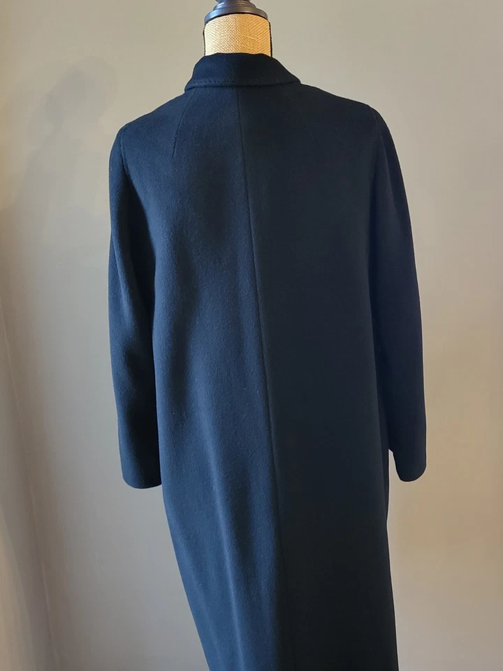 Elegante Abrigo Moda De Colección Años 50 Cachemira Y Visón Negro Talla Mediana 10 Foto 3 de 4