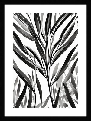 Bold Olive Branches Framed Wall Art Poster Canvas Print Picture