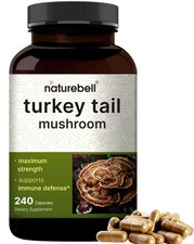 NatureBell Turkey Tail Mushroom Capsules 15,000mg Per 240 Count Pack of 1 
