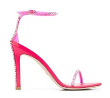 Sandali Stuart Weitzman - Glam 100 in PVC con Cristalli Rosa – Nuovi