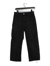 Mint Velvet Women's Jeans UK 8 Grey Cotton with Polyester, Elastane Wide-Leg