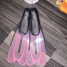 Cressi Palau Adjustable Open Heel Swim Fins Pink/Purple Black Foot Pockets