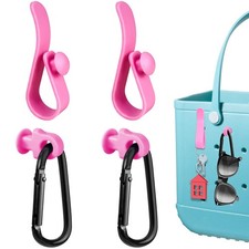 4Pcs Hooks Set Accessories Compatible for Bogg Bag, Insert Small, Pink