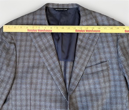 COPPLEY Blazer Mens 46R Brown Blue Windowpane 100% LambsWool Bocelli Sport Coat - Picture 6 of 15