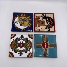 4 Hand N Hand Designs Earthtone Tiles, Kokopelli And Southwest Designs, 4X4
