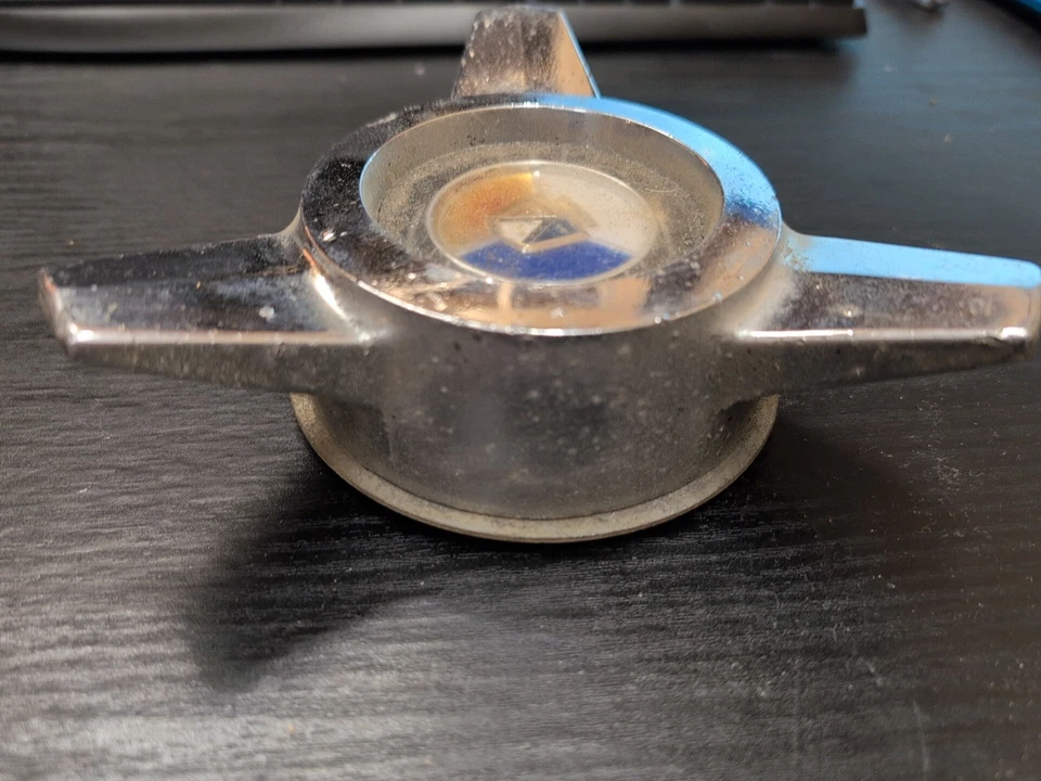 Vintage Ford Galaxie 890050-1 Chrome Spinner Tri-Bar Wheel Center Hubcap - Image 4 of 4