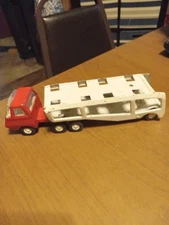 Red Tonka Truck And Trailer 9 1/4 Inches Long