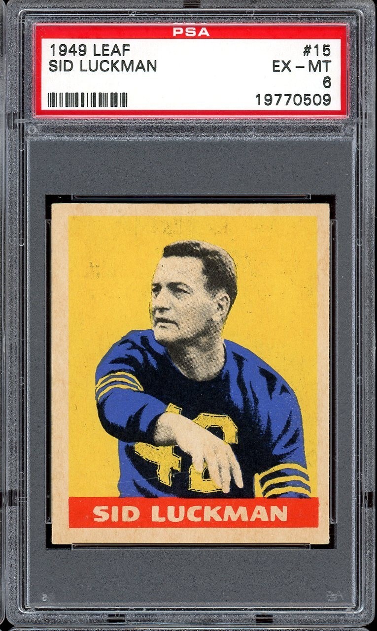 1949 Leaf Football #15 Sid Luckman PSA 6 *d2