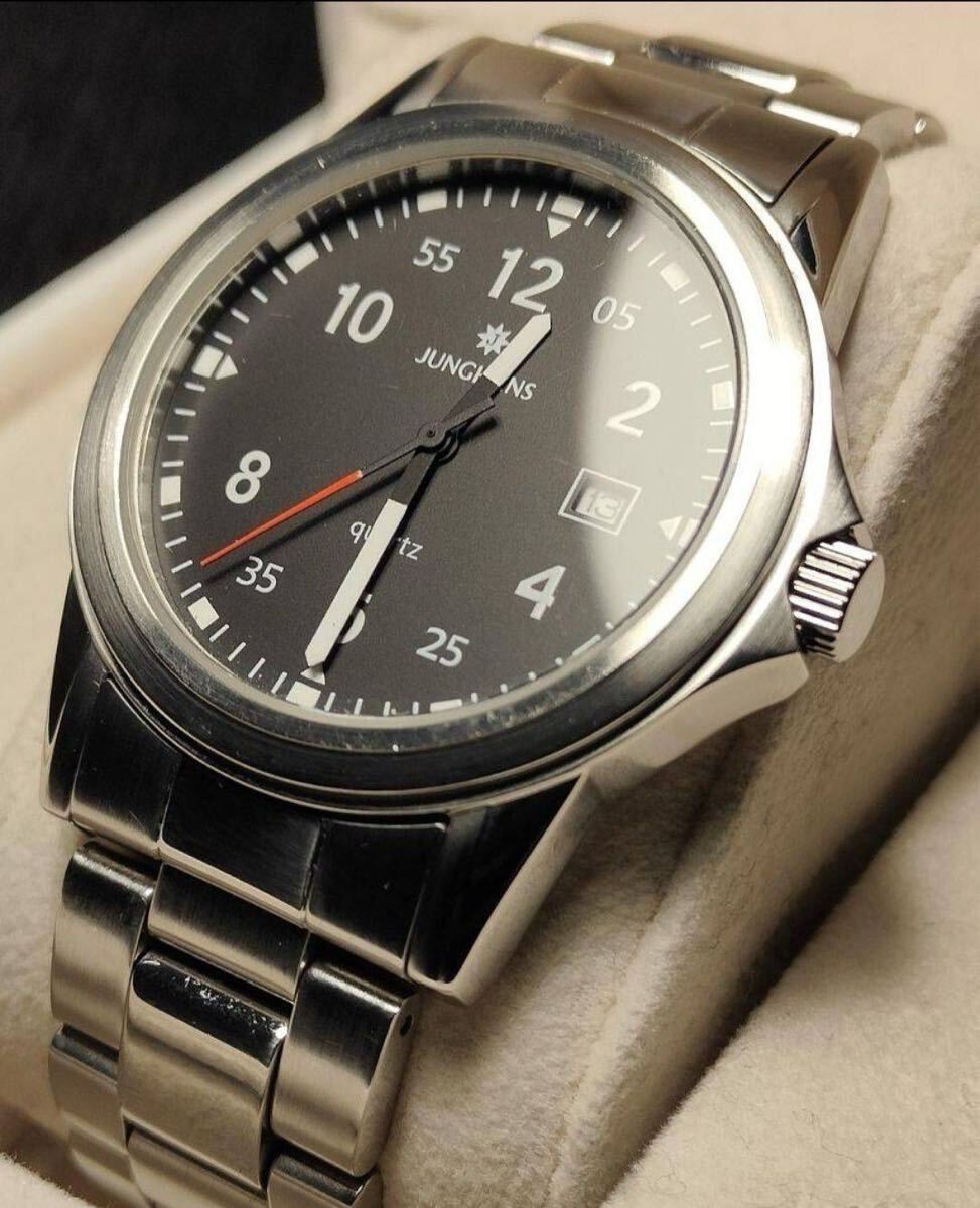 39mm Orange From &amp; Black Two-tone, Second Used Junghans White Watch Hand Quartz - vintagewatches.pk