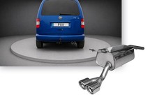 FOX Sportauspuff VW Caddy 3 2K, Bj. ab 2004, TDI, Endrohr 2x80mm rund
