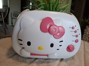 Hello Kitty 2-Slice Wide Slot Toaster KT5211 Bread/Bagel White Pink Sanrio 2008