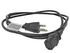 I-Sheng 6-ft Power Cord Black Male NEMA 5-15p Female C13