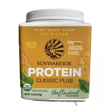 Sunwarrior Classic Plus, Vegan Protein Powder Unflavored And Unsweetened