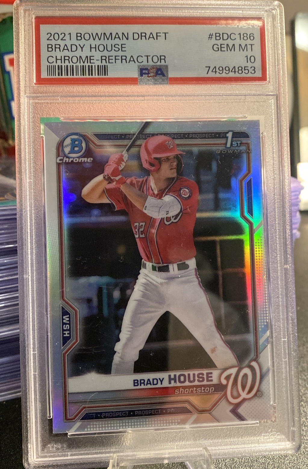 2021 Bowman Draft Chrome Brady House Refractor PSA 10 Nationals #BDC-186