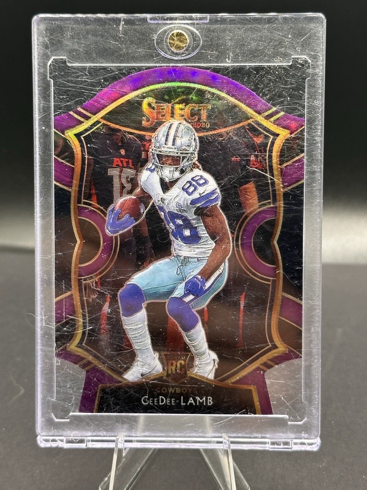 2020 Panini Select #157 CeeDee Lamb Rookie RC Purple Die Cut Prizm Premier Level