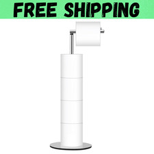Toilet Paper Holder Stand, Free Standing Toilet Paper Roll Holder with Reserve