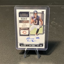 Panini 2023 Contenders Rookie Ticket Tyler Scott #138 Kickoff On-Card Auto Bears. rookie card picture