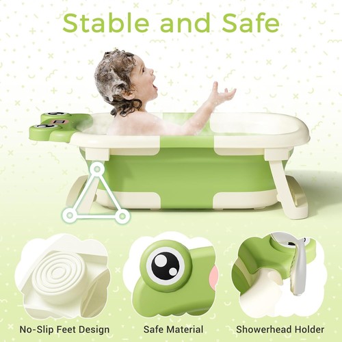 Baby Bathtub, Collapsible Newborn Bathtub for Infant to Toddler 0-24 Months with - Picture 4 of 6