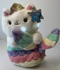 NWT New FAO Schwarz Mermaid Meowmaid Glow Brights Stuffed Animal Cat
