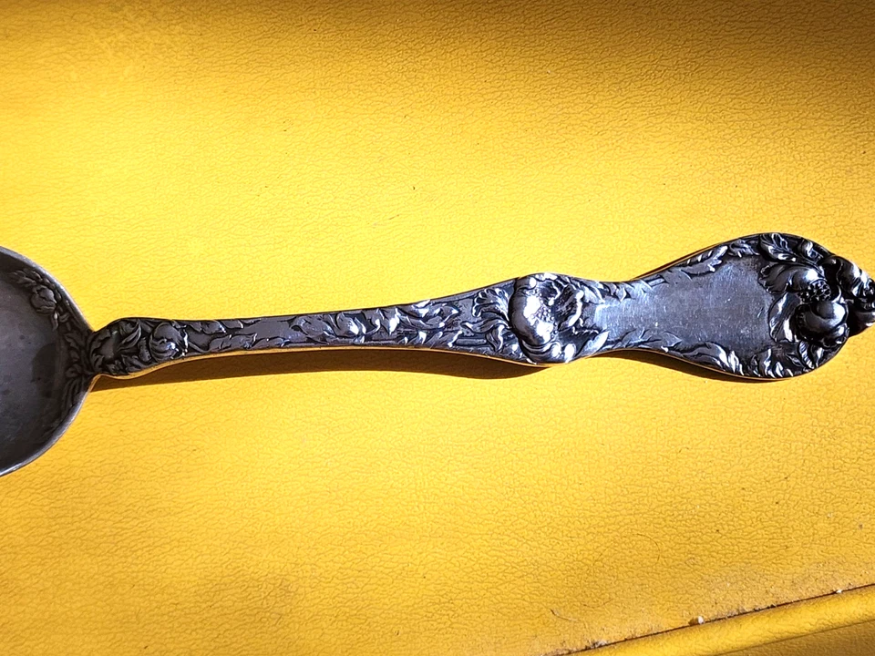 Les Cinq Fleurs by C. D. Peacock Sterling Serving Spoon w/Etched Bowl 8 3/8" - Image 3 of 4