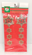Kurt Adler Tiered Hanging Snowflake Christmas Ornaments Holiday Trim 2pk 5" long