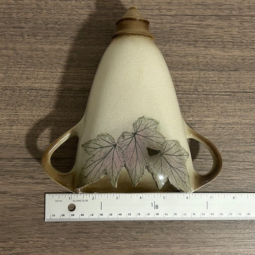 Leaf Design Ceramic Wall Vase with Handles - Vintage Decor - Picture 12 of 14