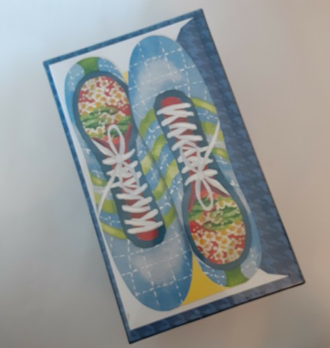 New Die Cut Note Cards & Envelopes, Sneakers,4 x 7.25, Twenty pack - Picture 2 of 4