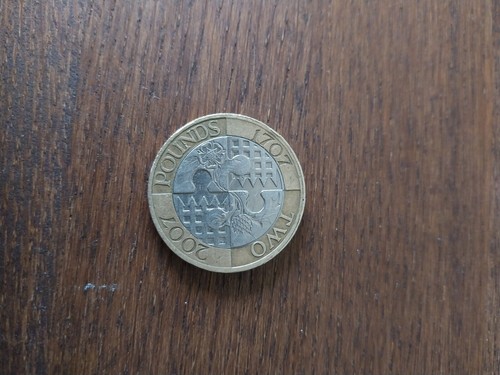 £2 Pound Coin - 1707-2007 Act of Union centenary - Minting Errors Two