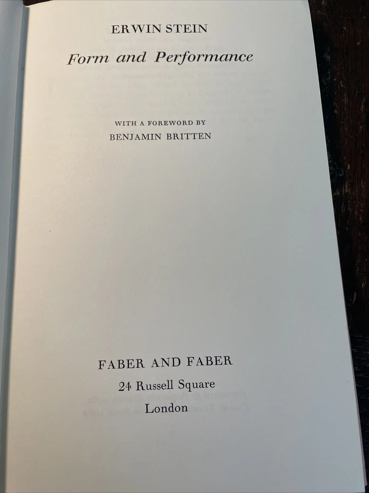 Form and performance Erwin Stein Rare HBDJ 1962 Music - Image 4 of 4