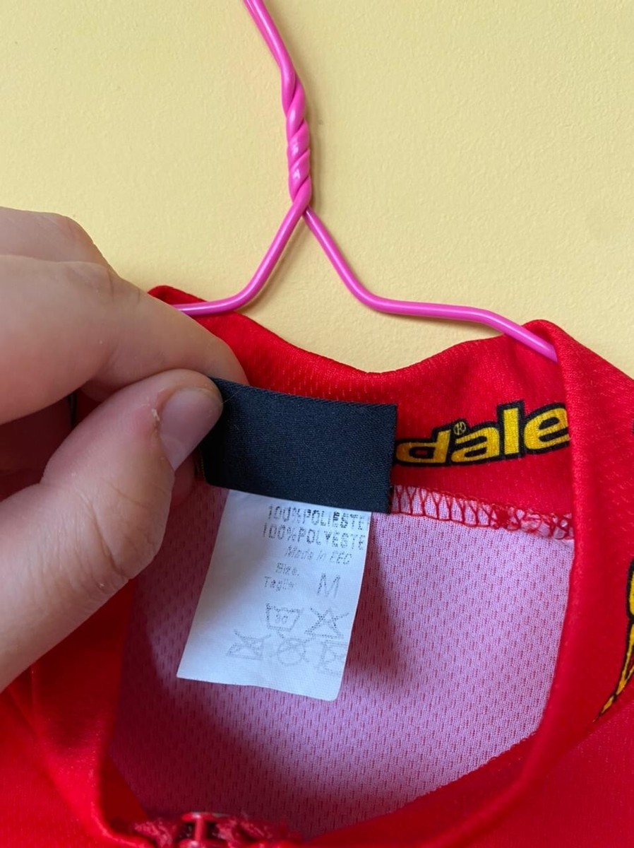 Maillot Cycliste Saeco Cannondale Rouge équipe Valli - Taille M, 1/2 Zip, Homme