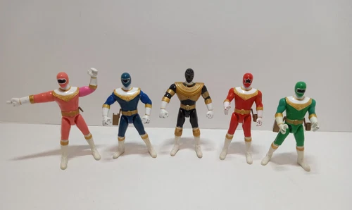 Lot of 5 Vintage Power Rangers ZEO 5.5" Action Figures 1996 Bandai RED GOLD PINK