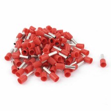 100pcs AWG12 Wire Copper Crimp Connector Insulated Ferrule Cord Terminal Red 