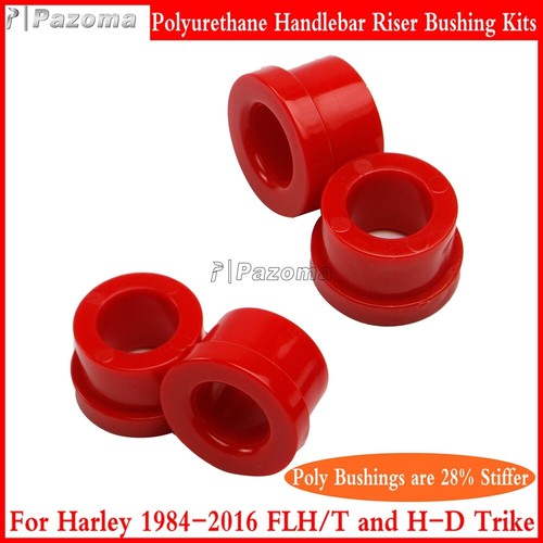 Handlebar Riser Bushings Red Polyurethane Universal For Harley Touring FLH/FLHT - Picture 2 of 9