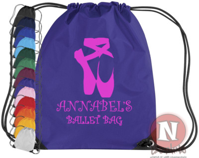 Ballettschuh Set Tasche Kordelzug Turnhalle PE Schule Tanz Ballerina Tänzerin Tanzen