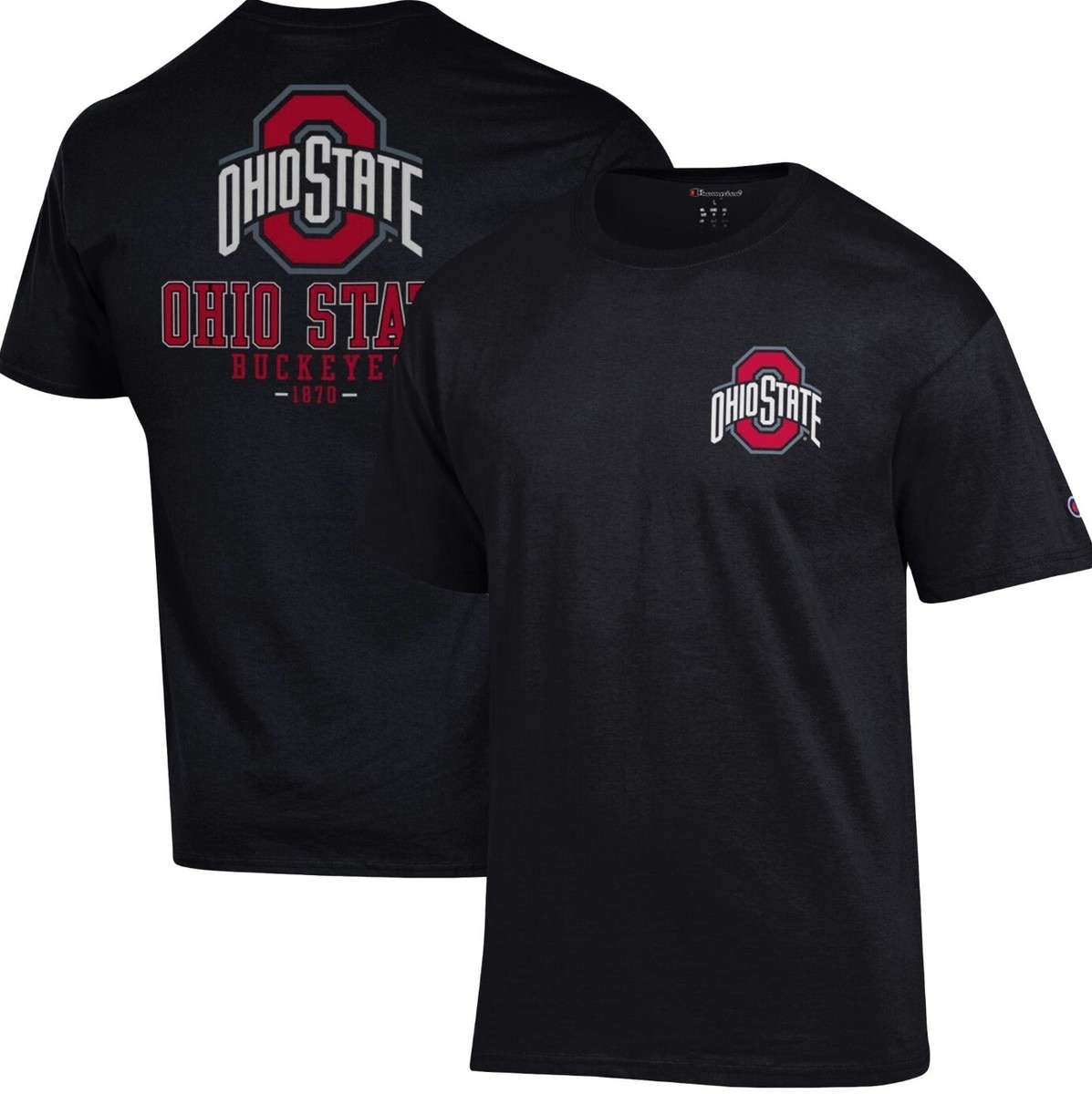 Champion Ohio State Buckeyes Team Stack 2-Hit T-Shirt Black M