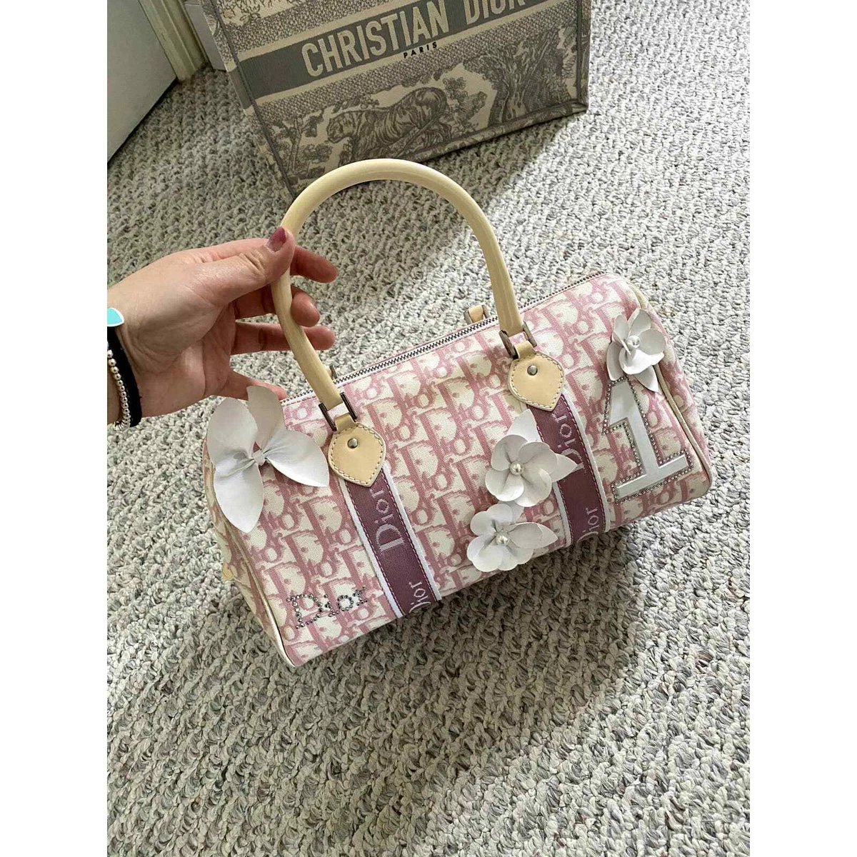 SOLD* Vintage Dior Monogram Pink Boston Bag