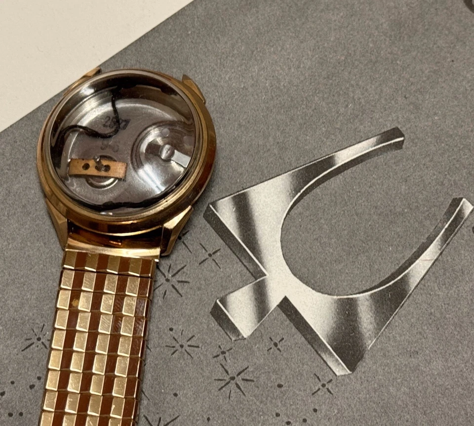 Kreisler EE. UU. 1960 Bulova Accutron tamaño 17,3 mm correa de reloj vintage llena de oro Foto 4 de 4