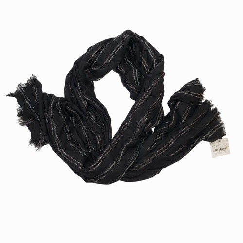 Liz Claiborne schwarz metallic Streifen Schal Einheitsgröße Faust Most - Bild 2 von 6