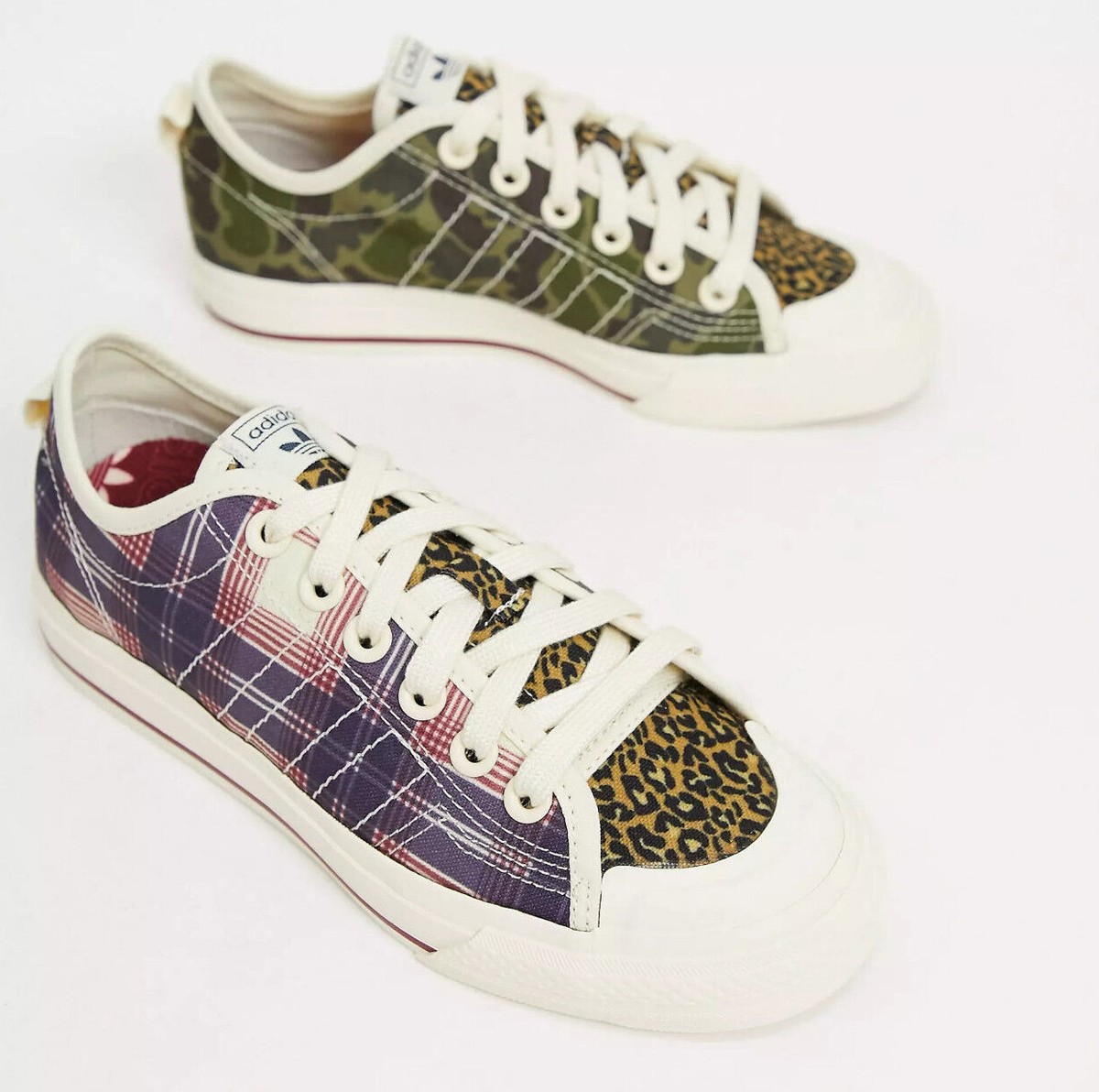 adidas gazelle silver green womens Adidas Original Nizza Low Leather Trainers UK9/US9.5/E43 G42023 Triple  White  VintageTrainers