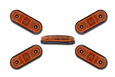 SET 5 x 24V BERNSTEIN ORANGE GELB TOP QUALITÄT SEITENMARKIERUNGSLEUCHTEN UMRISSLEUCHTEN