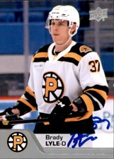 Brady Lyle Signed Auto 2020-21 Upper Deck AHL card Providence Bruins