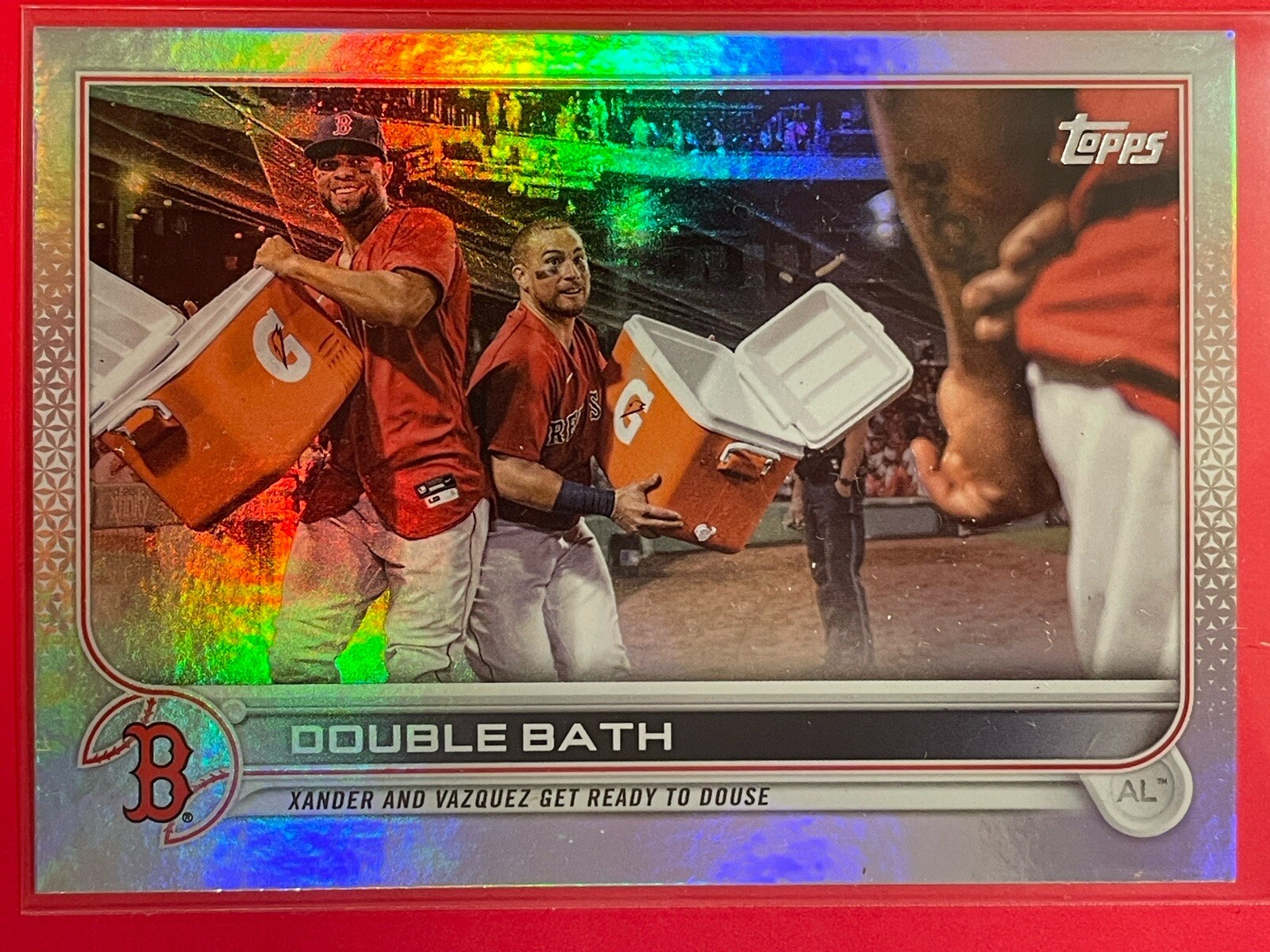 2022 Topps Double Bath Xander Bogaerts/Christian Vazquez Rainbow Foil #229