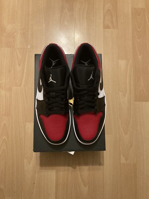 nike air jordan 1 low bred toe (Colourway: Gym Red/white-black)
